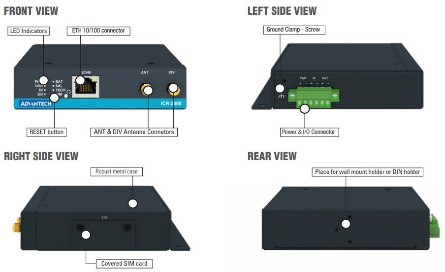 Advantech ICR-2041 Industrieller 4 G-Router für den Einstieg