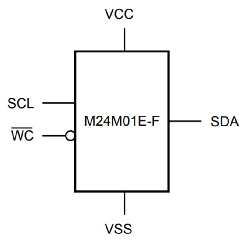 Applikations-Schaltungsdiagramm - STMicroelectronics M24M01E-F 1-Mbit-EEPROMs mit seriellem I²C-BUS