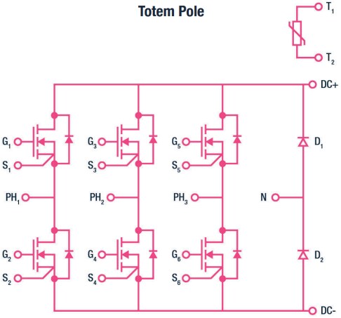 Applikations-Schaltungsdiagramm - STMicroelectronics M1TP80M12W2-2LA ACEPACK DMT‑32 SiC-Leistungsmodul