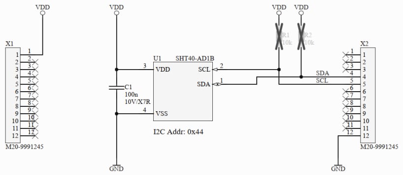 Schaltplan - Sensirion SENSEVAL-SHT4xV1 Evaluierungsboard