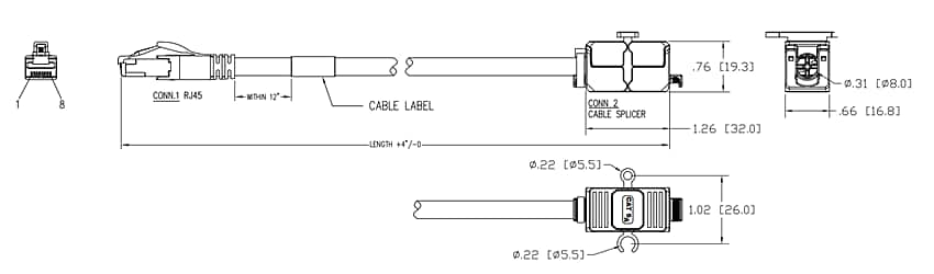 Tabelle - Stewart Connector / Cinch Connectivity Solutions WAP-Verlängerungskabel