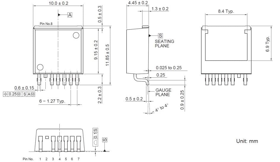 Technische Zeichnung - Renesas Electronics RBA250N10CHPF-4UA02 n-Kanal-Leistungs-MOSFET