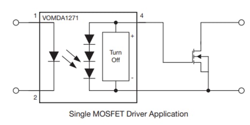 Applikations-Schaltungsdiagramm - Vishay Optisch isolierte MOSFET-Treiber