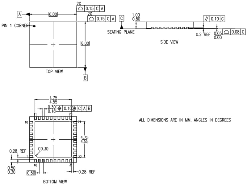 Technische Zeichnung - Renesas Electronics 8P34S2106A Fanout-Puffer