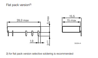 Technische Zeichnung - TE Connectivity / Schrack PCB-Relais der Slimline SNR-Baureihe