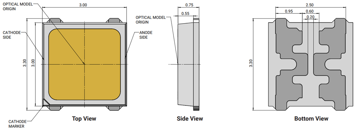 Cree LED Baureihe J® JB3030C 3 V LED der Klasse E und F