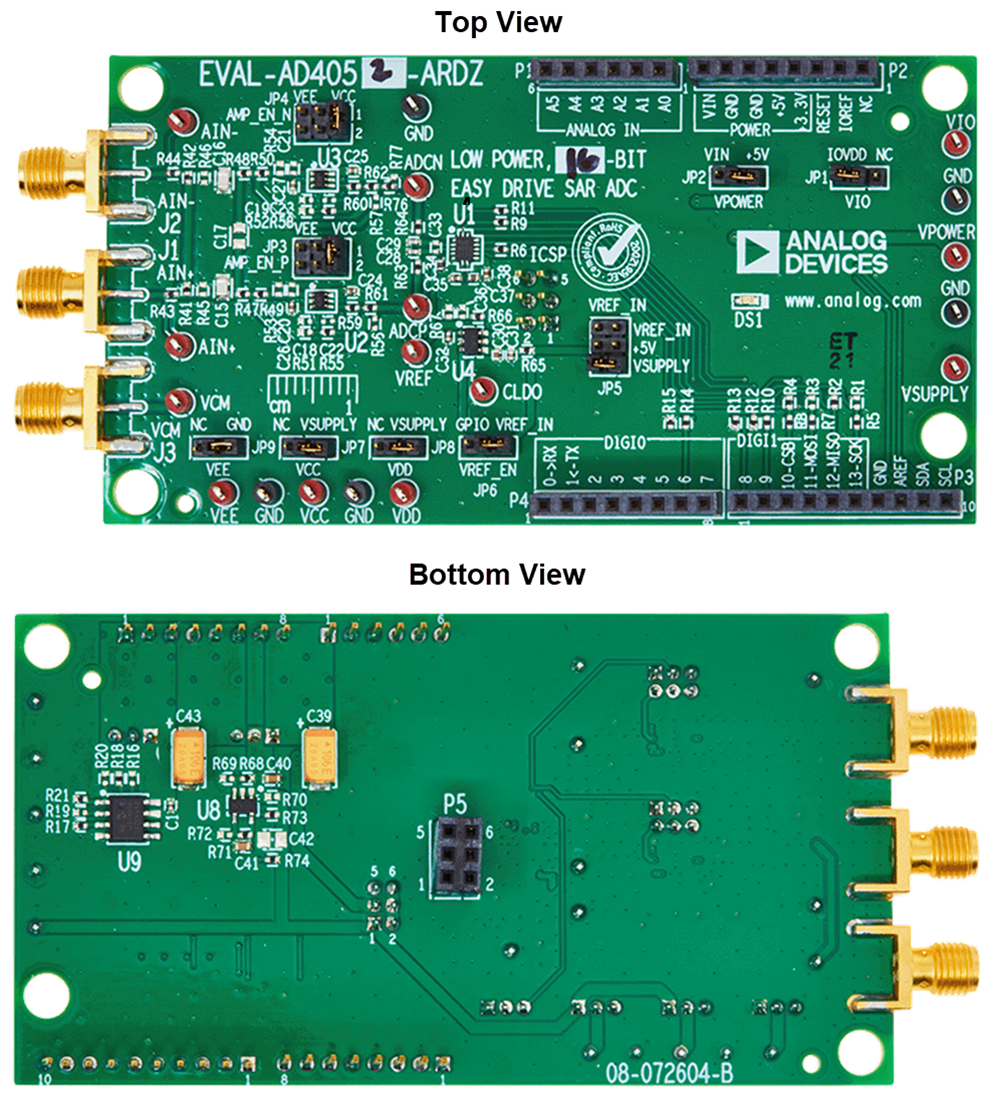 Technische Zeichnung - Analog Devices Inc. EVAL-AD4052-ARDZ Evaluierungsboard für AD4052