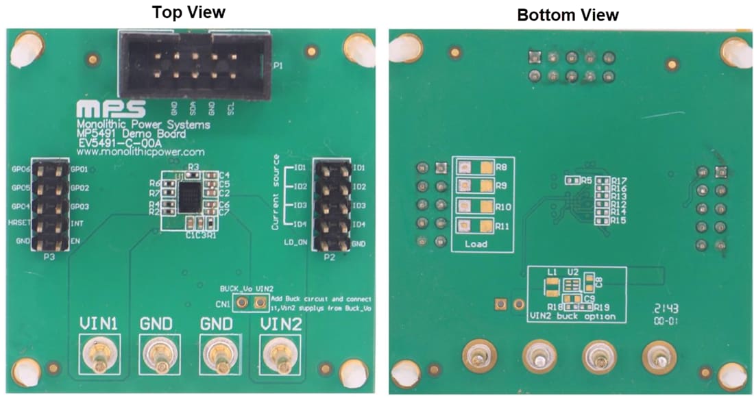 Mechanical Drawing - Monolithic Power Systems (MPS) EV5491-C-00A Evaluation Board