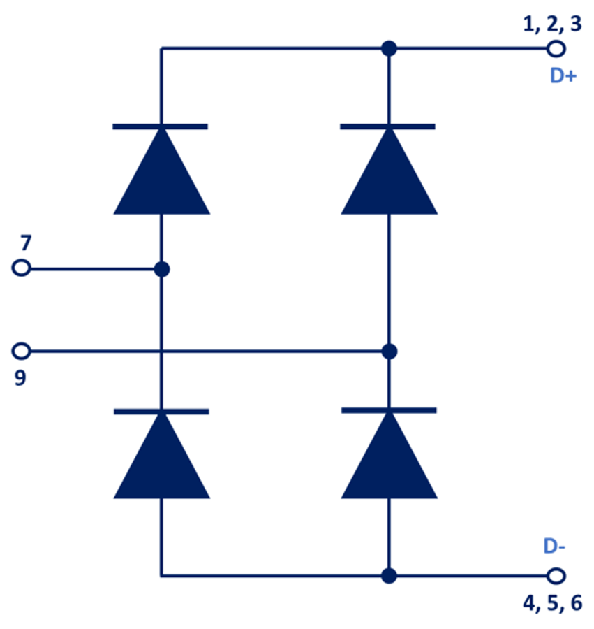 Applikations-Schaltungsdiagramm - STMicroelectronics STTH120RQ06-M2Y Ultra-schnelles 600-V-Brückenmodul