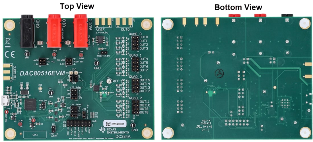 Technische Zeichnung - Texas Instruments DAC80516EVM DAC-Evaluierungsmodul (EVM)