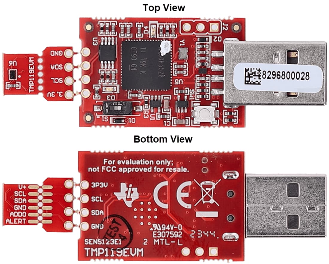 Technische Zeichnung - Texas Instruments TMP119EVM Sensor-Evaluierungsmodul (EVM)