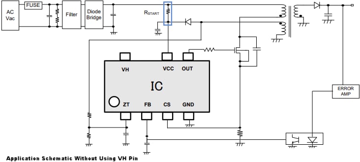 Schaltplan - ROHM Semiconductor BM1Q0xAFJ-LBE2 Quasi-Resonanz-DC/DC-Wandler-ICs