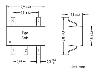 Mechanical Drawing - Diotec Semiconductor LDI559xEN Voltage Regulators