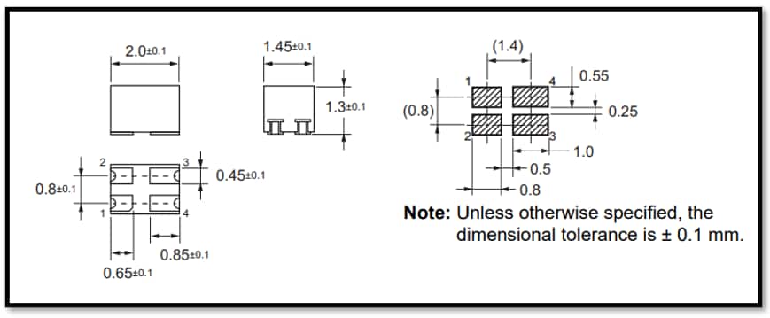 Technische Zeichnung - Omron Electronics G3VM-QR MOSFET-Relais