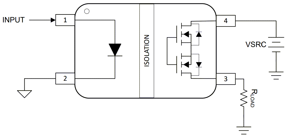 Applikations-Schaltungsdiagramm - Texas Instruments ISOM8600 80 V Normalerweise offener Schalter