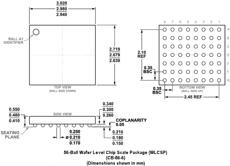 Technische Zeichnung - Analog Devices Inc. ADAU1860/1860-1 Stromsparende CODECs mit Audio-DSPs
