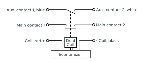 Applikations-Schaltungsdiagramm - TE Connectivity ECP 600 B Hochspannungsschaltschütze