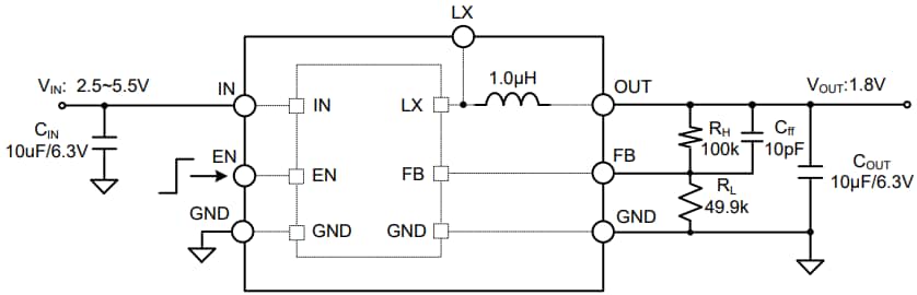 Schematic - Silergy SY20611 Synchronous Step Down Regulator