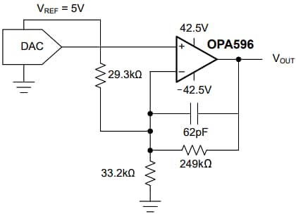 Schaltplan - Texas Instruments OPAx596 Leistungs-Operationsverstärker