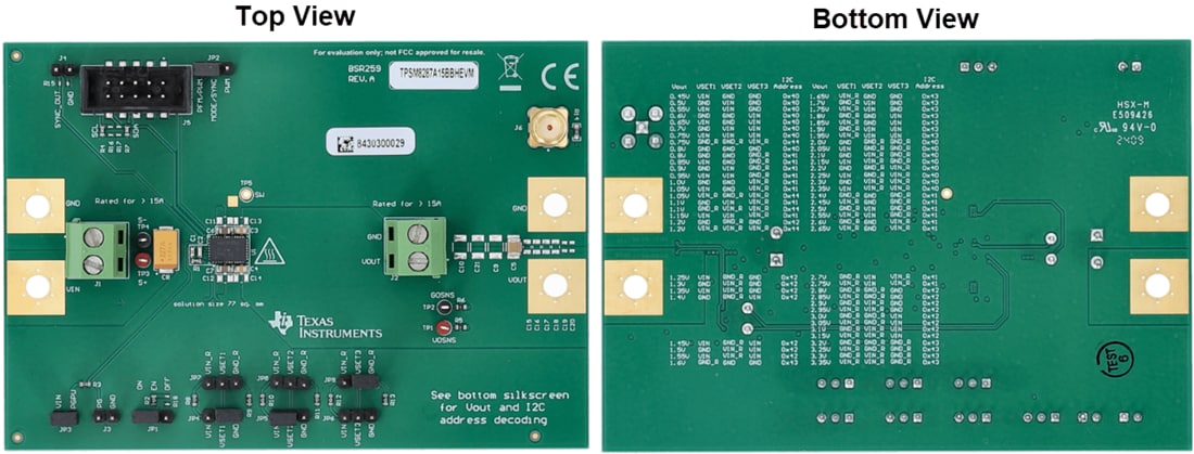 Technische Zeichnung - Texas Instruments TPSM8287A15BBHEVM Evaluierungsmodul (EVM)
