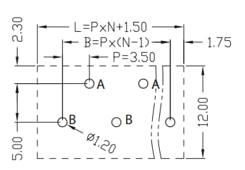 Technische Zeichnung - Same Sky TBL002B-350 Reihenklemmen