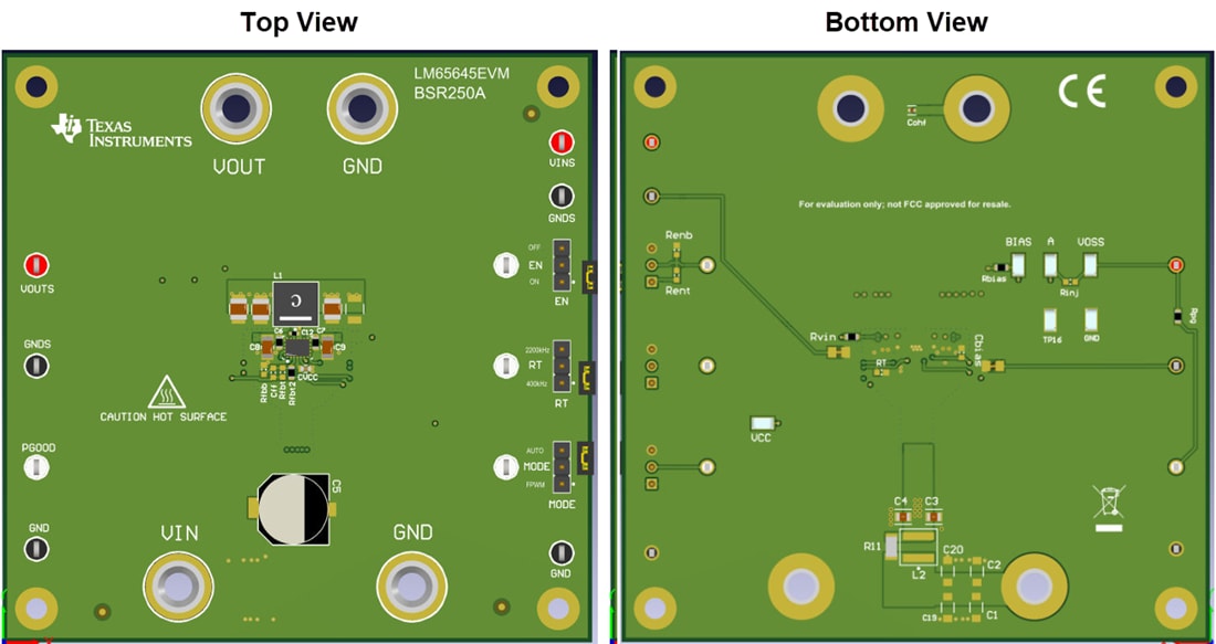 Technische Zeichnung - Texas Instruments LM65645EVM Evaluierungsmodul (EVM)