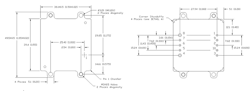 Technische Zeichnung - TDK-Lambda RGB DC/DC-Abwärtswandler