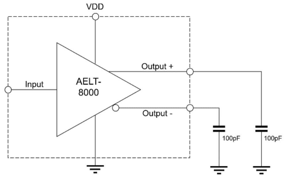 Applikations-Schaltungsdiagramm - Broadcom AELT-8000 Leitungstreiber-ICs