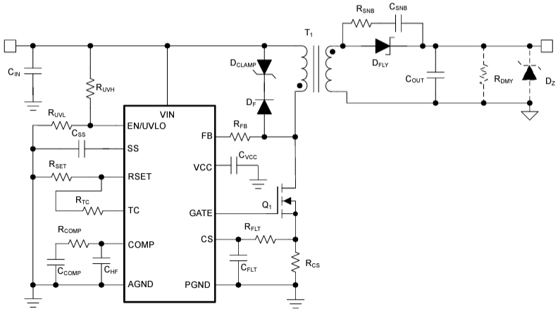 Schaltplan - Texas Instruments LM5185/LM5185-Q1 PSR-Flyback-Controller