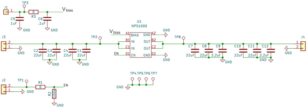 Schaltplan - Nexperia NEVB-NPS1000 Lastschalter-Evaluierungsboard