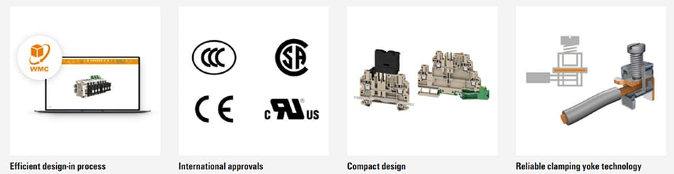 Infografik - Weidmuller Klippon® Connect W2C- und W2T-Reihenklemmen