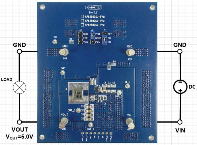 Diodes Incorporated AP62800 Evaluierungsboard