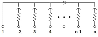 Schaltplan - Vishay / Techno TRC Dickschicht-Widerstands-/Kondensatornetzwerke