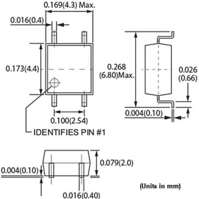 Mechanical Drawing - Coto Technology CotoMOS® C241S High Current MOSFET Relay