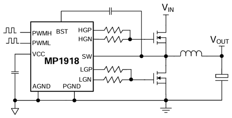 Monolithic Power Systems (MPS) MP1918 100V Half-Bridge GaN MOSFET Drivers