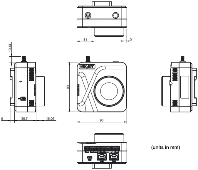 Mechanical Drawing - NexAIoT nDAS 6000 Data Acquisition Systems