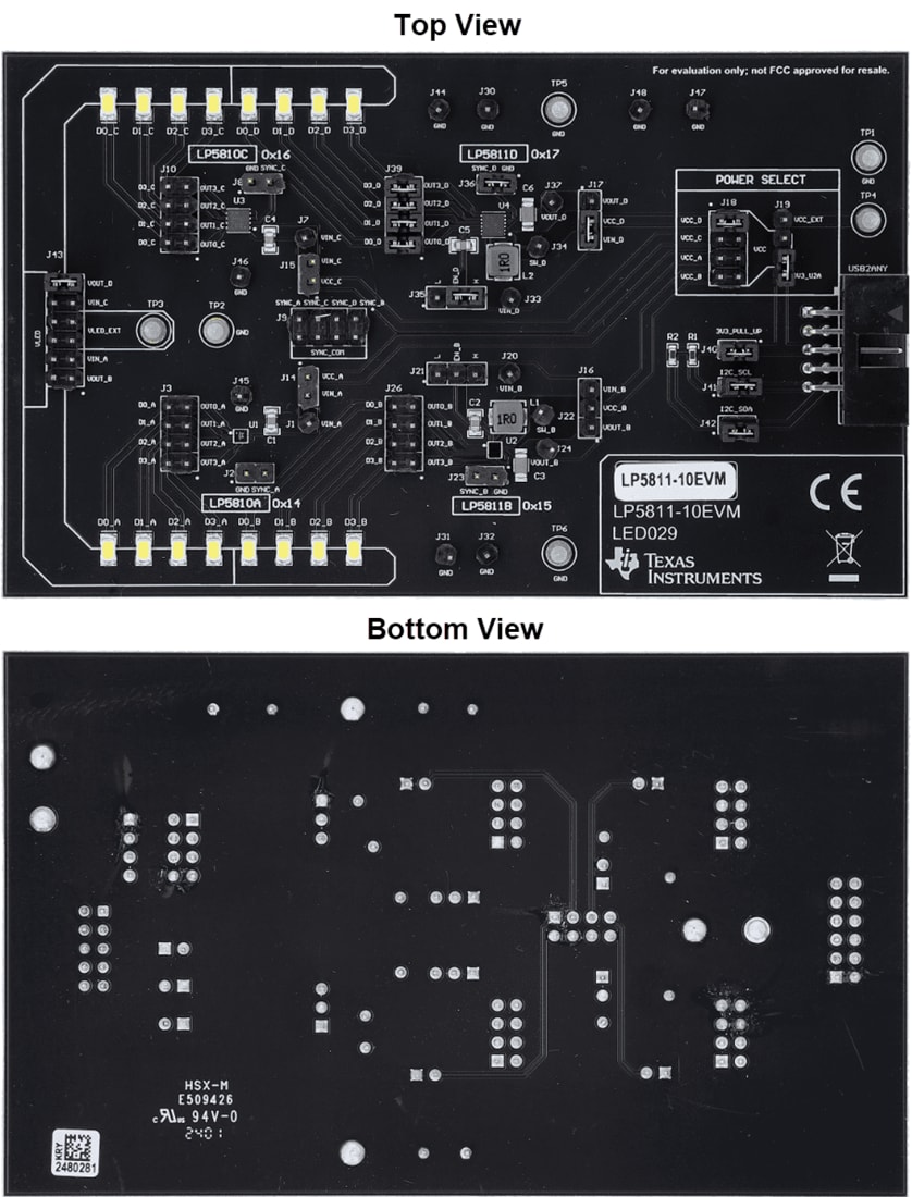 Technische Zeichnung - Texas Instruments LP5811-10EVM Treiber-Evaluierungsmodul (EVM)