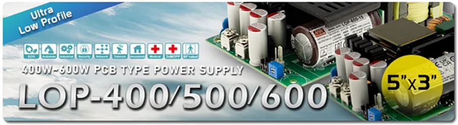 Infografik - MEAN WELL LOP Open-Frame-Netzteile mit niedrigem Profil