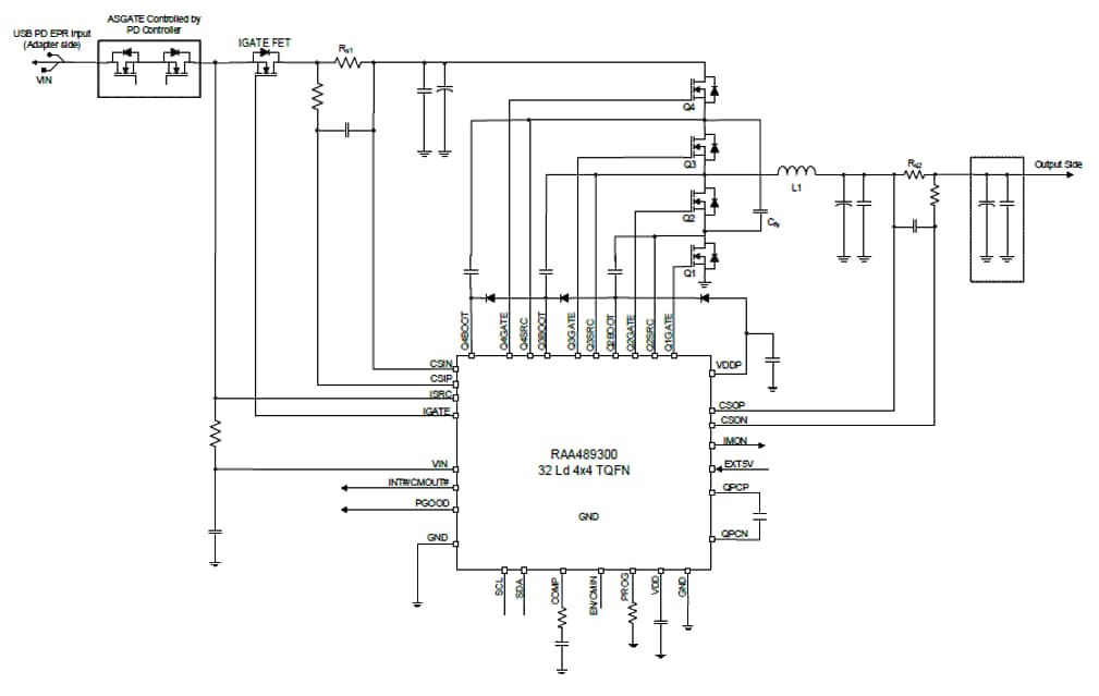 Applikations-Schaltungsdiagramm - Renesas Electronics RAA48930x 3-Stufen synchrone Abwärtswandler