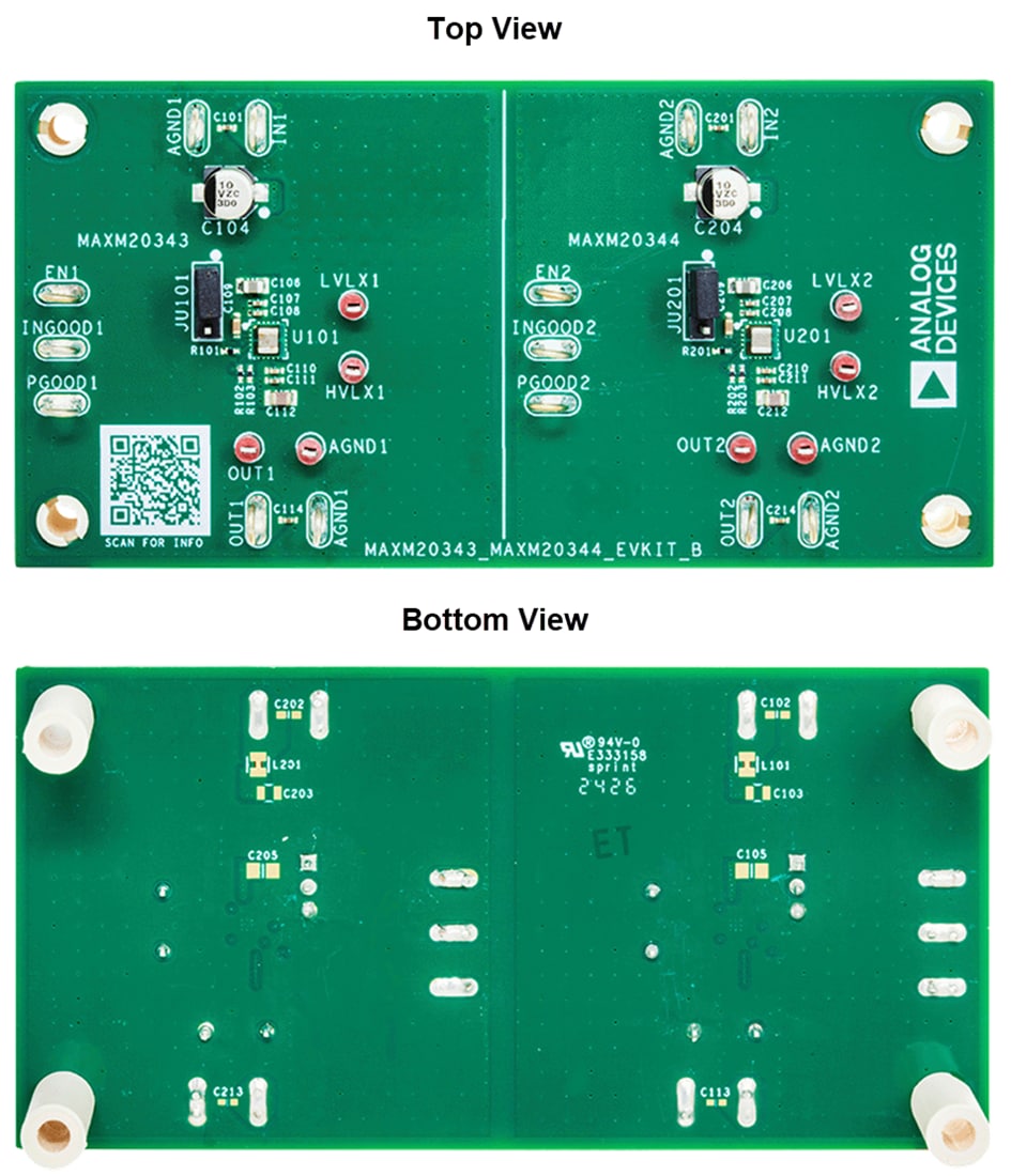 Technische Zeichnung - Analog Devices / Maxim Integrated MAXM20343EVKIT/MAXM20344EVKIT Evaluierungsplatinen