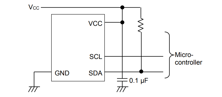 Applikations-Schaltungsdiagramm - ROHM Semiconductor WL-CSP-Baureihe EEPROMs