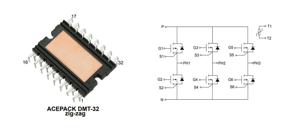 Applikations-Schaltungsdiagramm - STMicroelectronics M2P45M12W2-1LA Fahrzeug Leistungsmodul