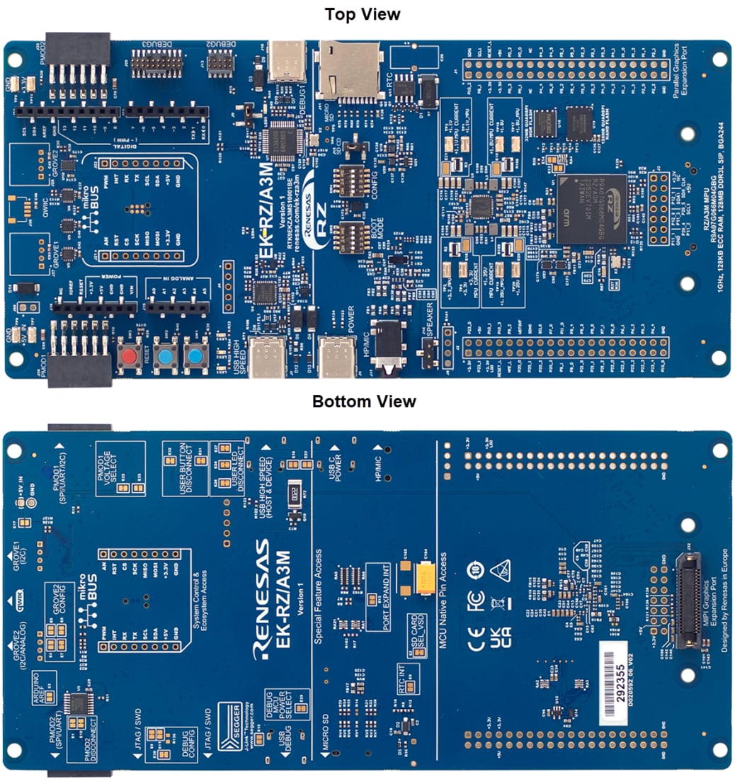 Technische Zeichnung - Renesas Electronics EK-RZ/A3M MPU-Evaluierungskit