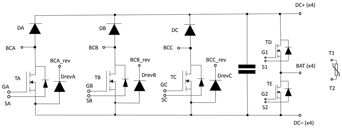 Schaltplan - STMicroelectronics A2TBH45M65W3-FC Leistungsmodul
