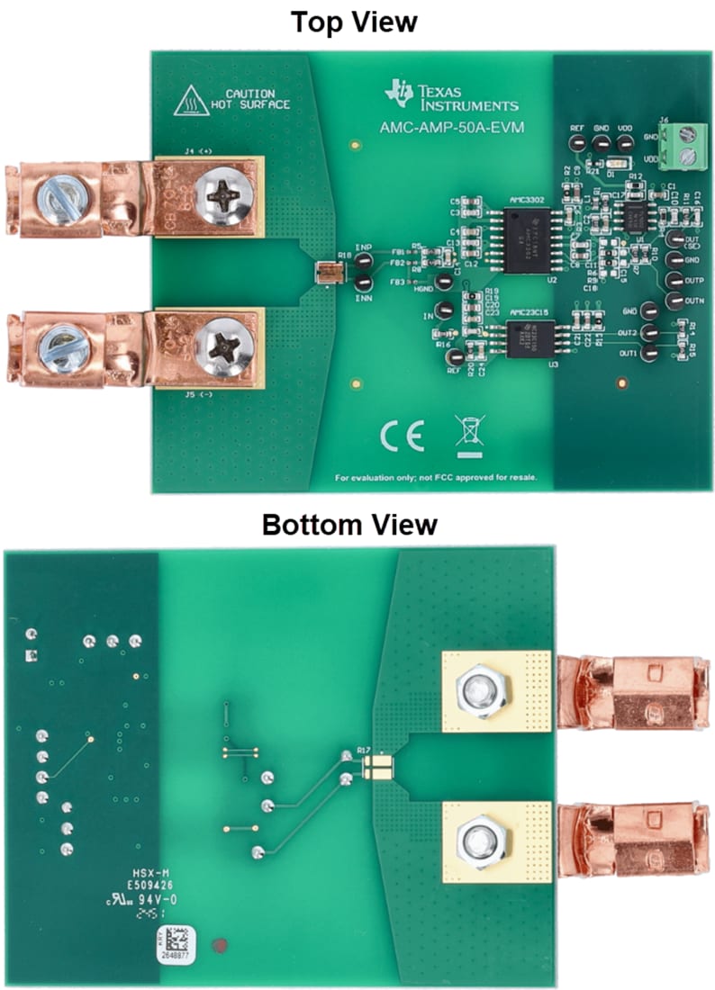 Technische Zeichnung - Texas Instruments AMC-AMP-50A-EVM Verstärker-Evaluierungsmodul (EVM)