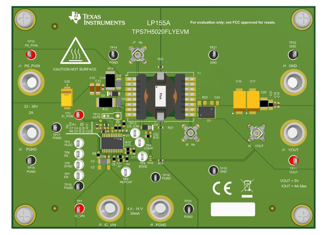 Schaltungsanordnung - Texas Instruments TPS7H5020FLYEVM Evaluierungsmodul
