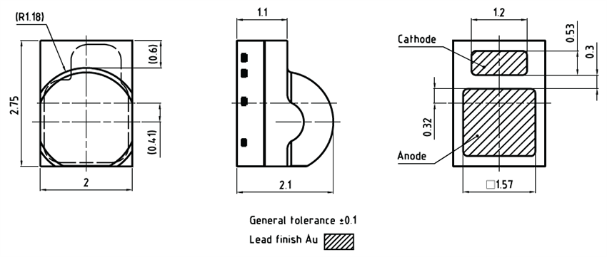 Technische Zeichnung - ams OSRAM IR SYNIOS® P2720 SFH 4795BS Hochleistungs-LEDs