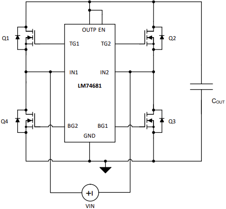 Schaltplan - Texas Instruments LM74681 100-V-Ideal-Dioden-Brücken-Controller
