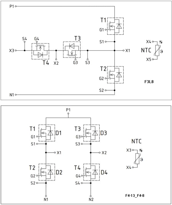 Applikations-Schaltungsdiagramm - Infineon Technologies EasyPACK™ CoolSiC™ Trench-MOSFET-Module