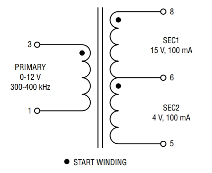 Schaltplan - Bourns HVMA03T100A-ST10S GATE-Treiber-Transformatoren